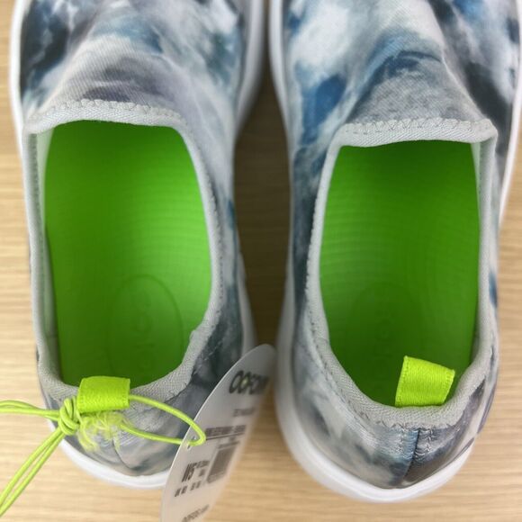 Oofos Oomg eeZee Low Shoes Womens Sz 5 Teal Tie Dye Slip On Comfort Recovery - Picture 8 of 9